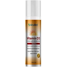 Crème AnuMed Vitamine D3 10000 UI vue avant avec pompe