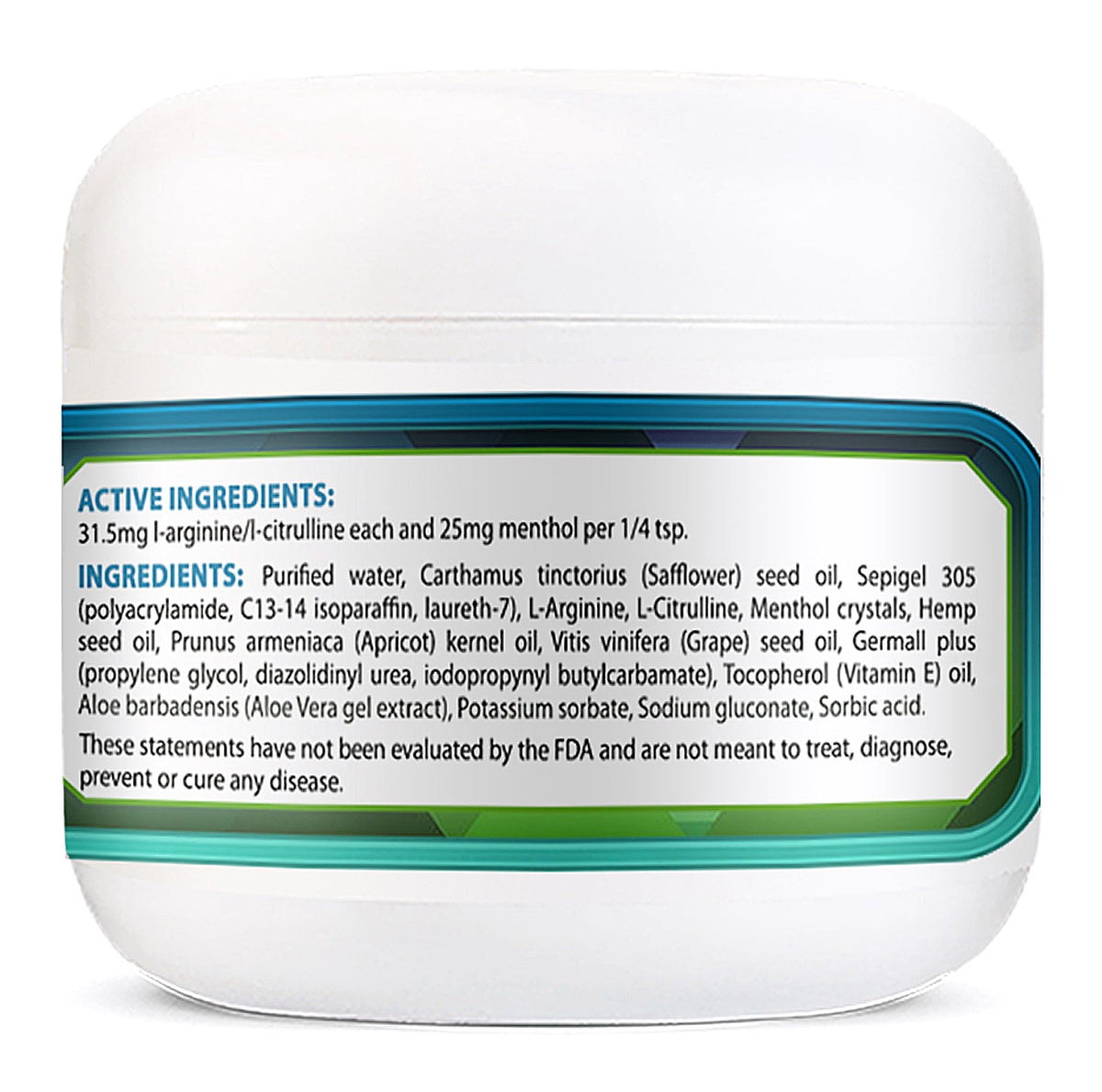 Crème Circulation Arginine 2 oz vue de côté