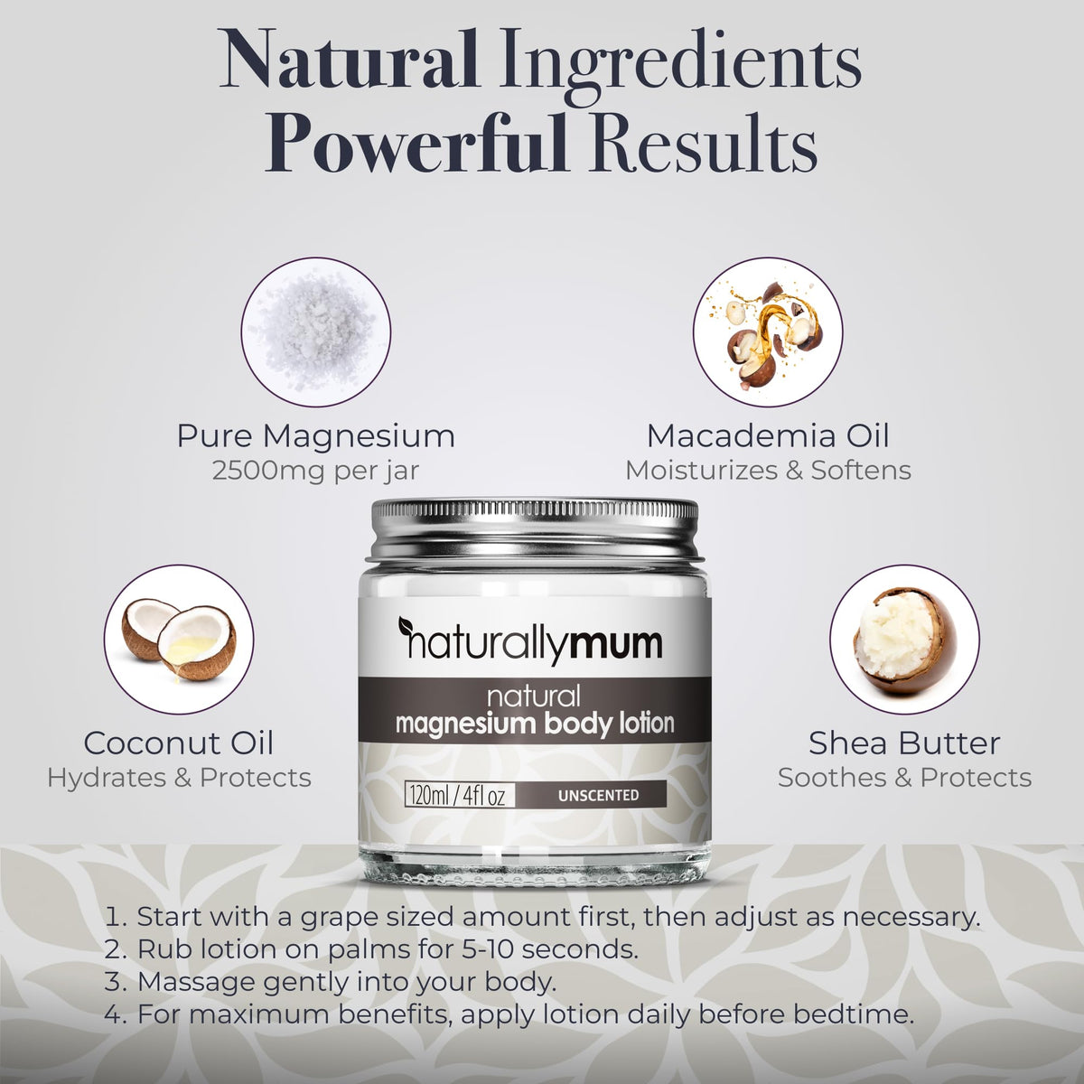 Crème corporelle au magnésium NaturallyMum 272g en utilisation