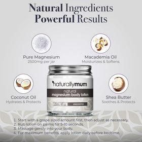 Crème corporelle au magnésium NaturallyMum 272g en utilisation