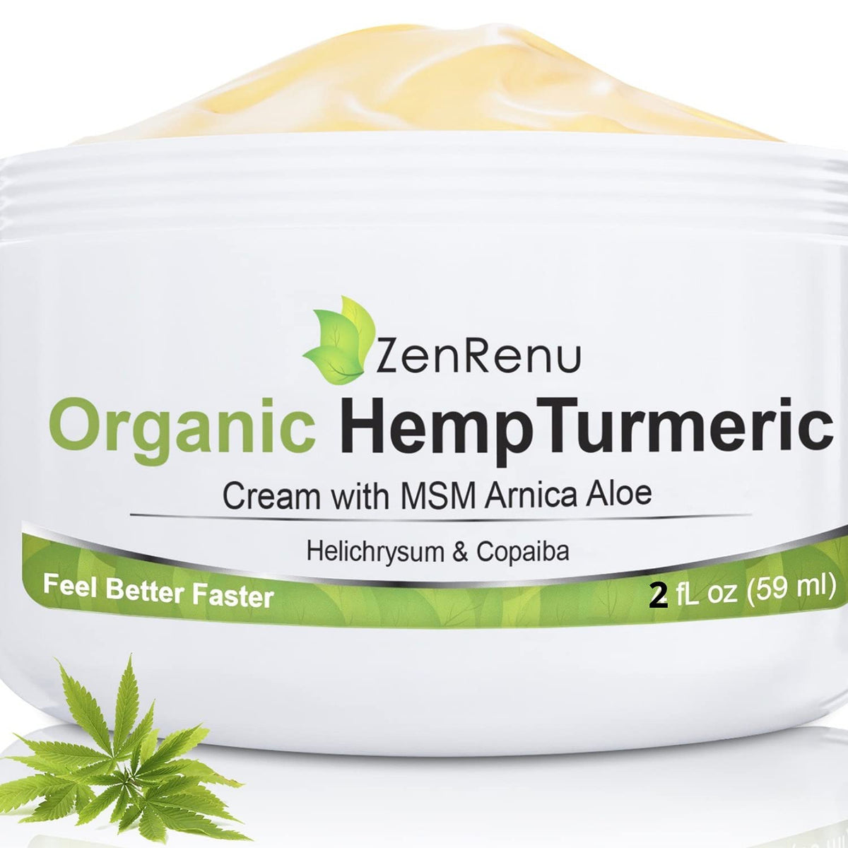 Crème de Curcuma Bio au Chanvre Zenrenu 200g vue de face