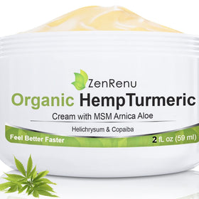 Crème de Curcuma Bio au Chanvre Zenrenu 200g vue de face