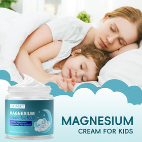 Crème de magnésium FullMeet 113 g avec ingrédients naturels en arrière-plan