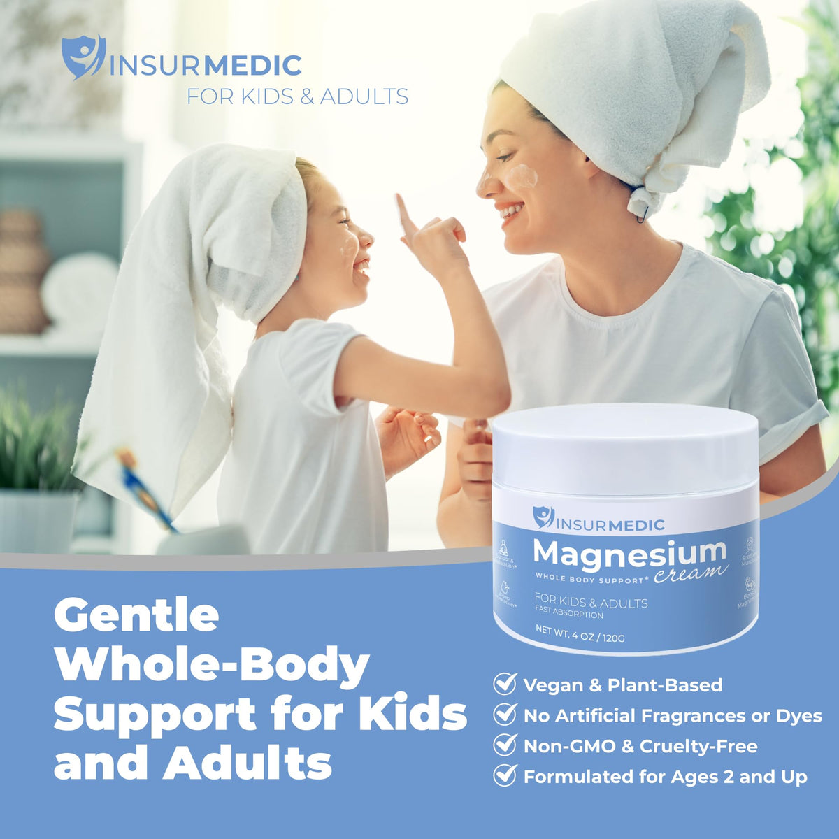 Crème de Magnésium InsurMedic sur une table de nuit