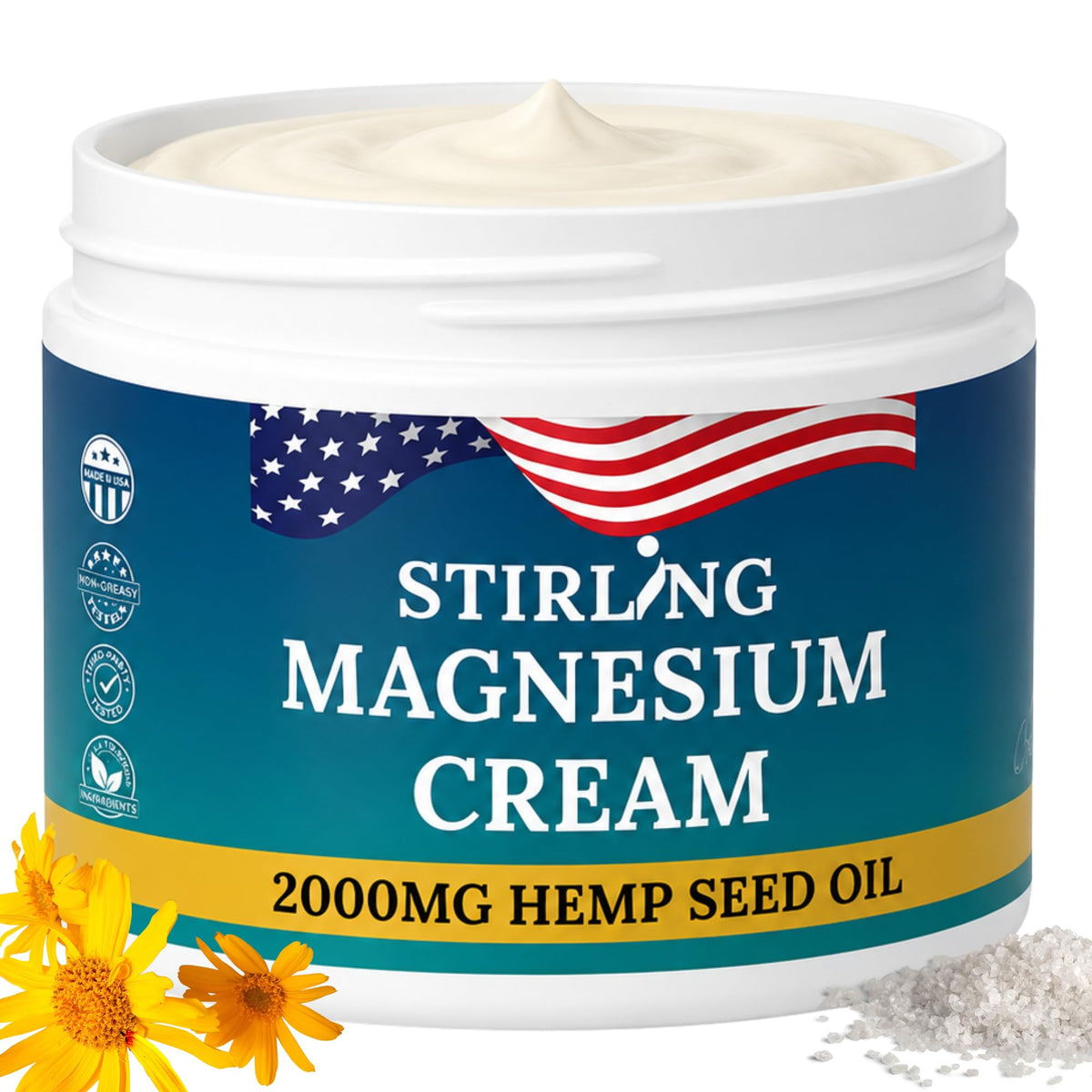 Crème de magnésium STIRLING 2000mg vue de face