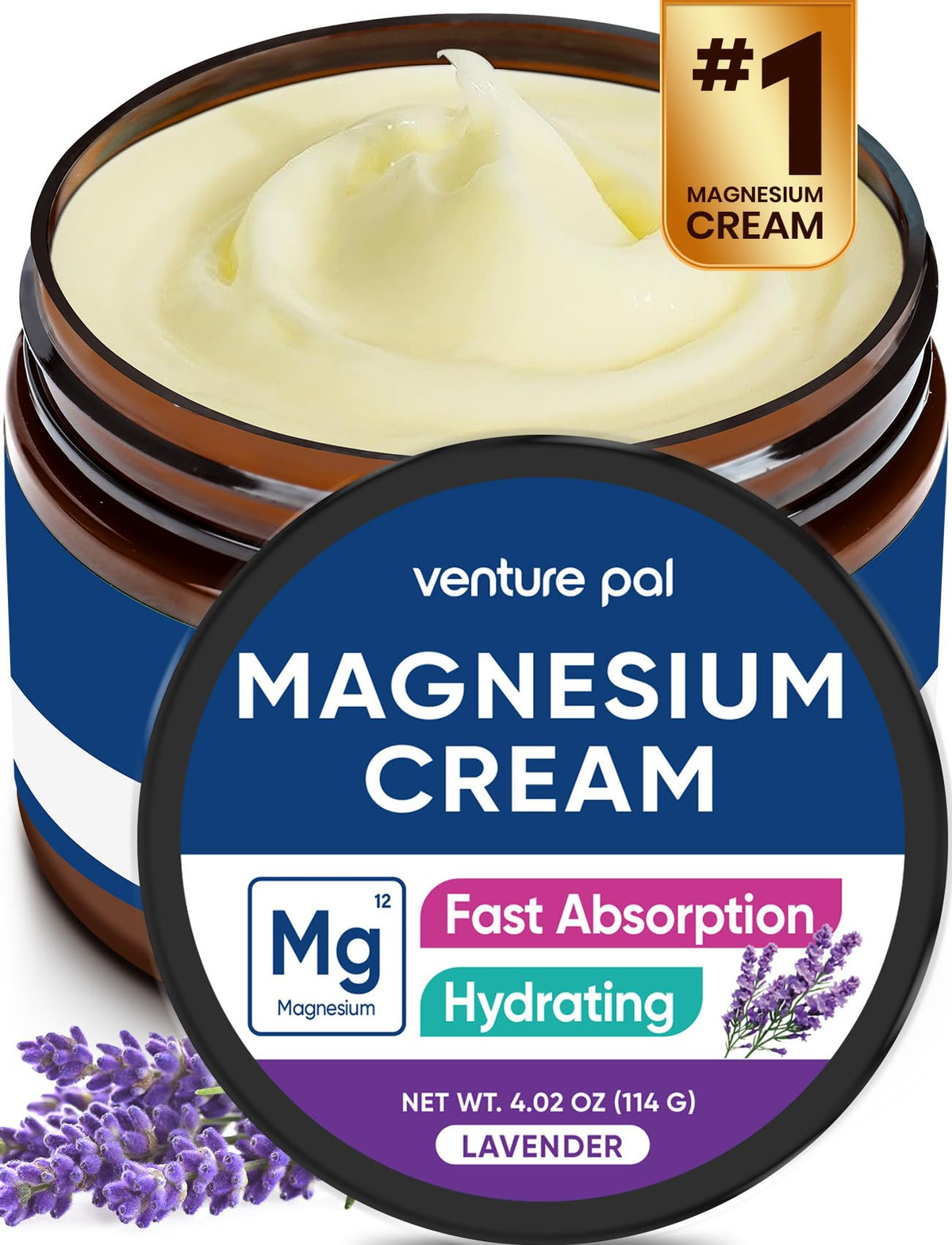 Crème de magnésium Venture Pal 159g en pot vue de face