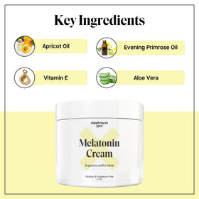 Crème de mélatonine 3mg de Supplement Spot avec ingrédients clés