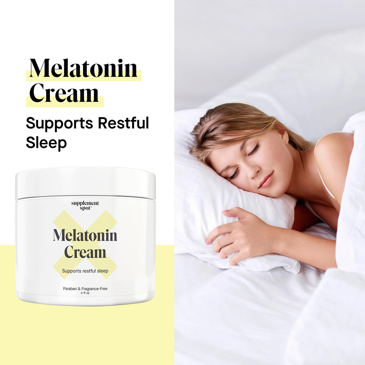 Crème de mélatonine 3mg de Supplement Spot avec texture visible