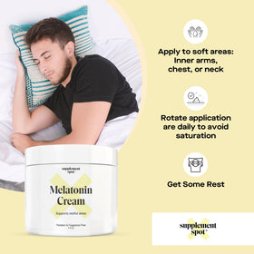 Crème de mélatonine 3mg de Supplement Spot dans un environnement de nuit
