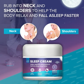 Crème de sommeil M PAIN MANAGEMENT TECHNOLOGIES à côté de fleurs de lavande