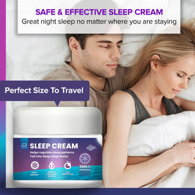 Crème de sommeil M PAIN MANAGEMENT TECHNOLOGIES appliquée sur la peau