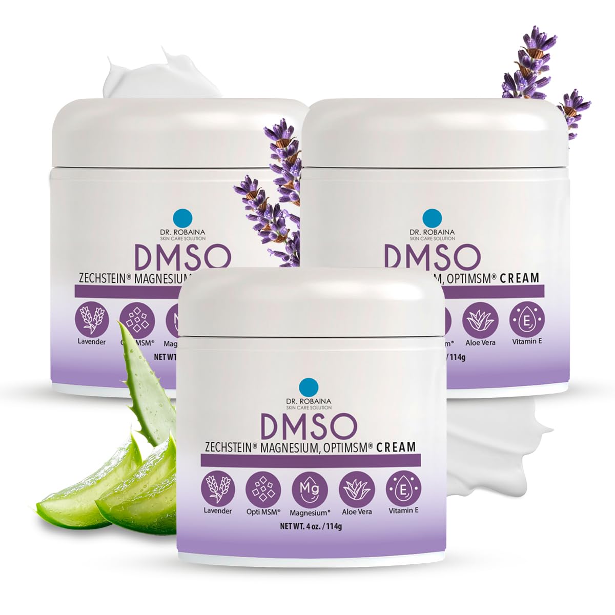 Crème DMSO Lavande Dr. Robaina 485g vue de face