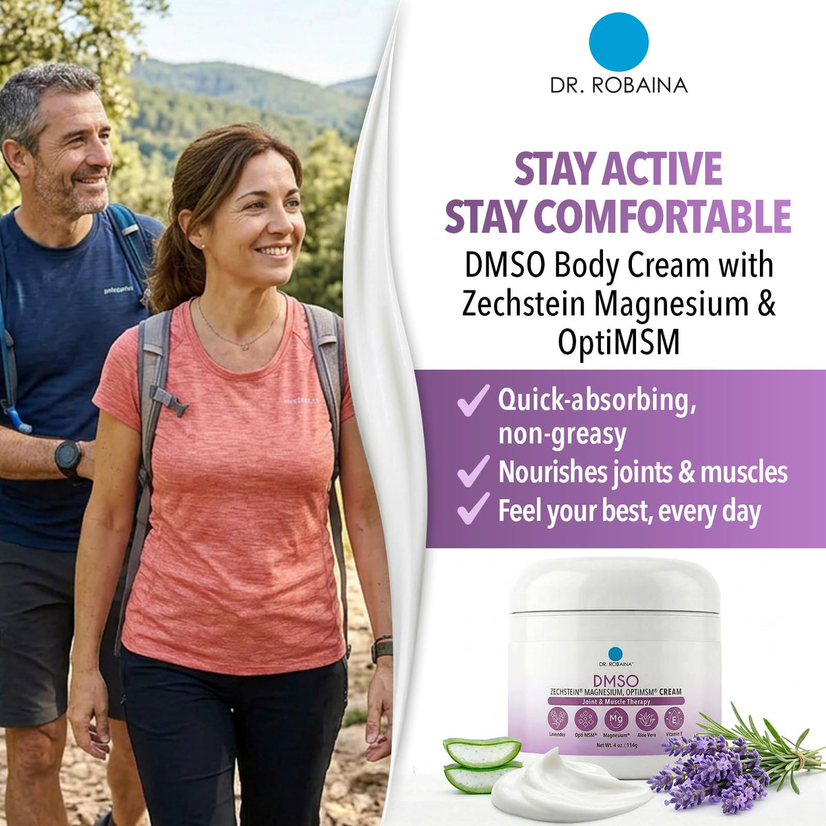 Crème Lavande Dr. Robaina 322g avec couvercle ouvert