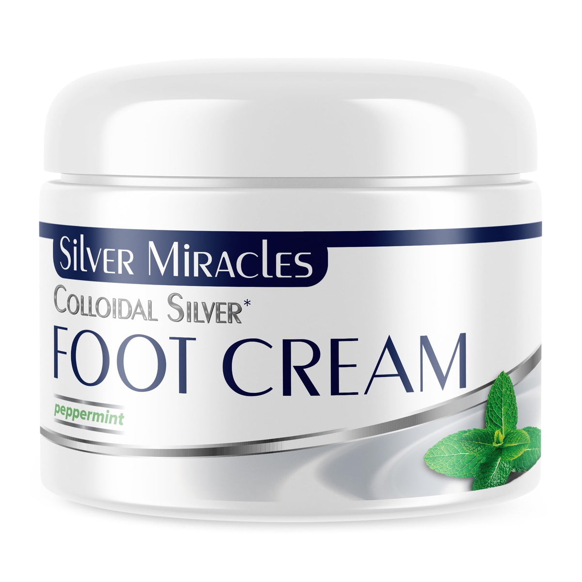 Crème pour les pieds Silver Miracles 2oz vue de face avec étiquette