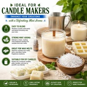 Cristaux de menthol fondus dans de la cire pour bougies