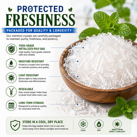 Cristaux de menthol GreenHealth dans un cadre de projet artisanal