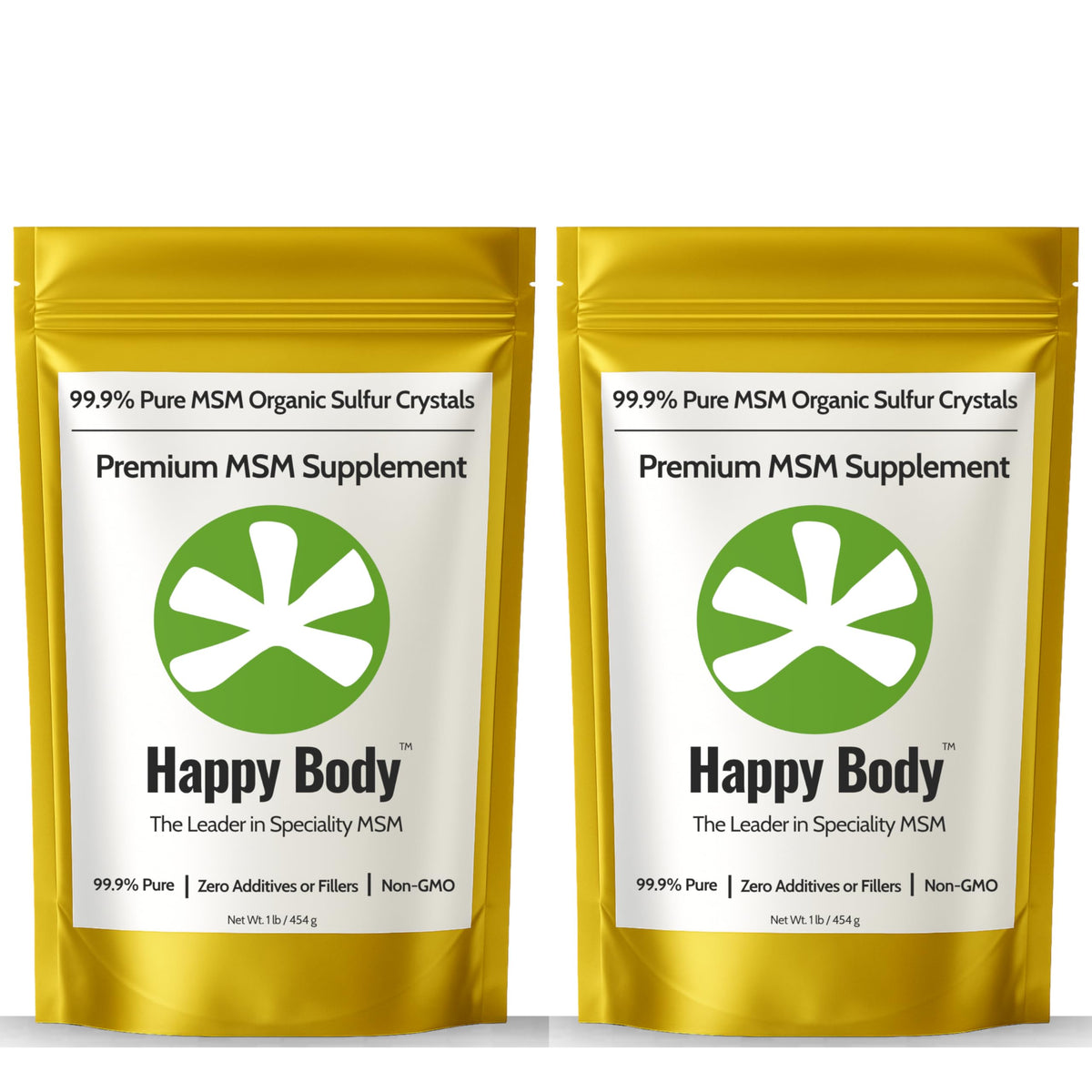 Cristaux de Soufre Biologiques HAPPY BODY 99,9% Pur MSM 907g vue de face