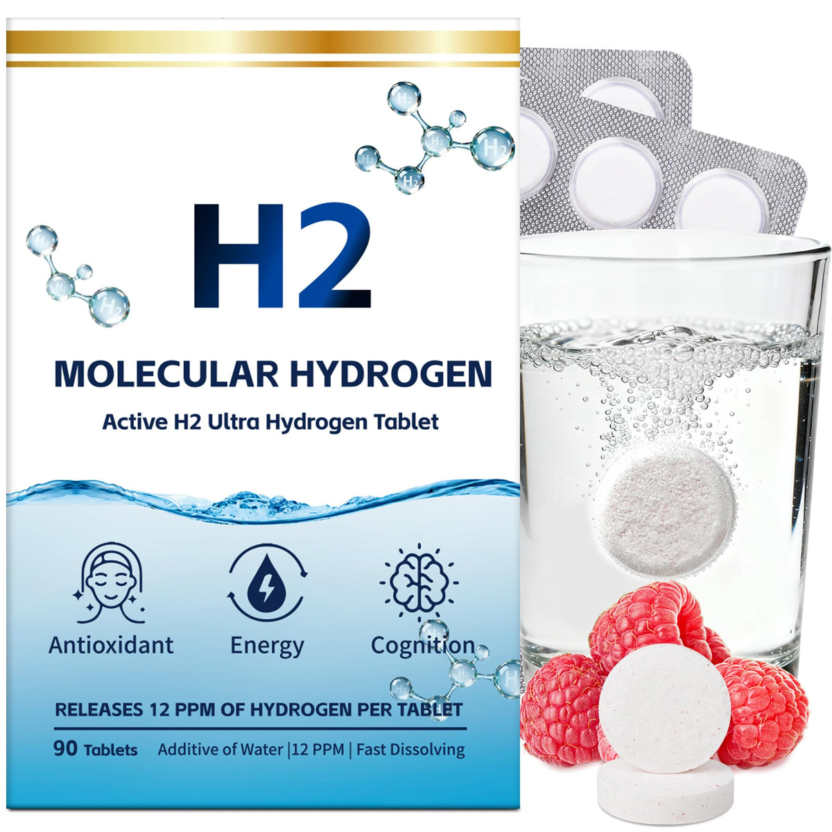 Crobirware Tablettes d'Hydrogène Moléculaire 90 comprimés en emballage