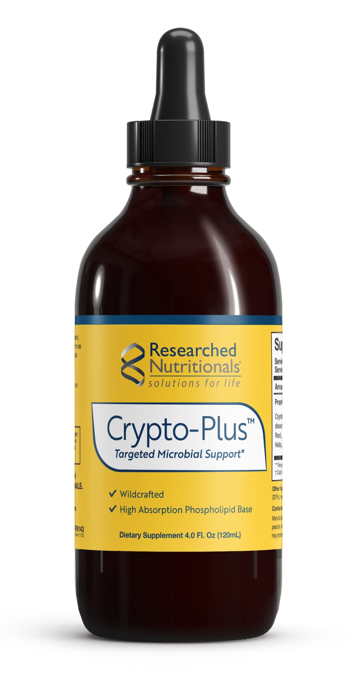 Crypto-Plus de Researched Nutritionals flacon de 118 ml vue de face