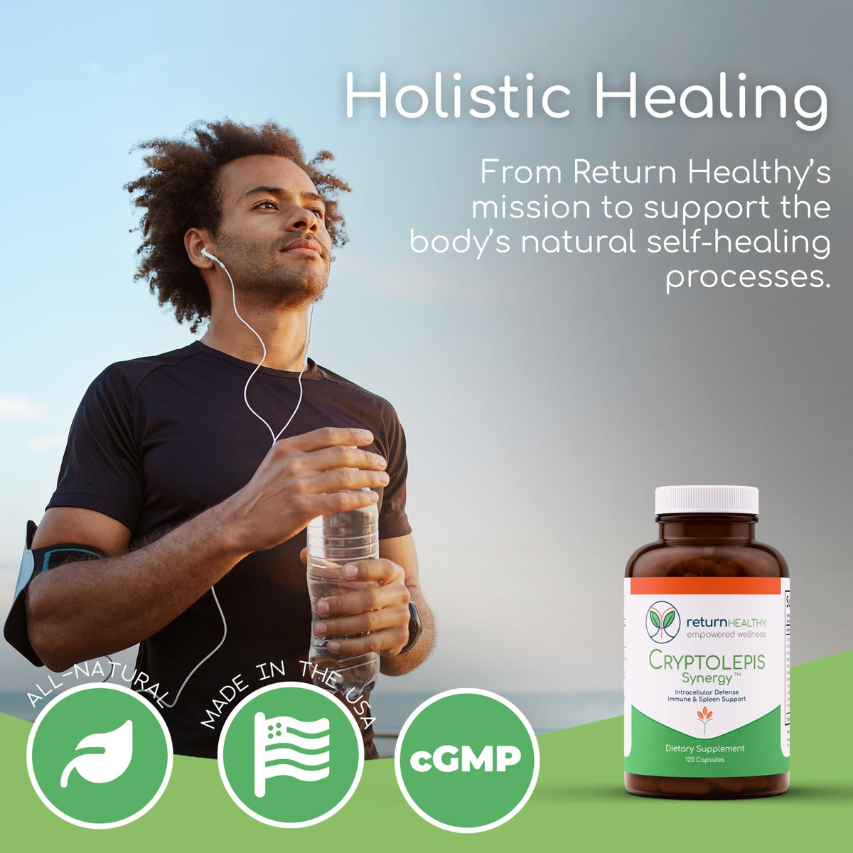 Cryptolepis Synergy Return Healthy capsules dans un bol