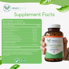 Cryptolepis Synergy Return Healthy sur un fond naturel