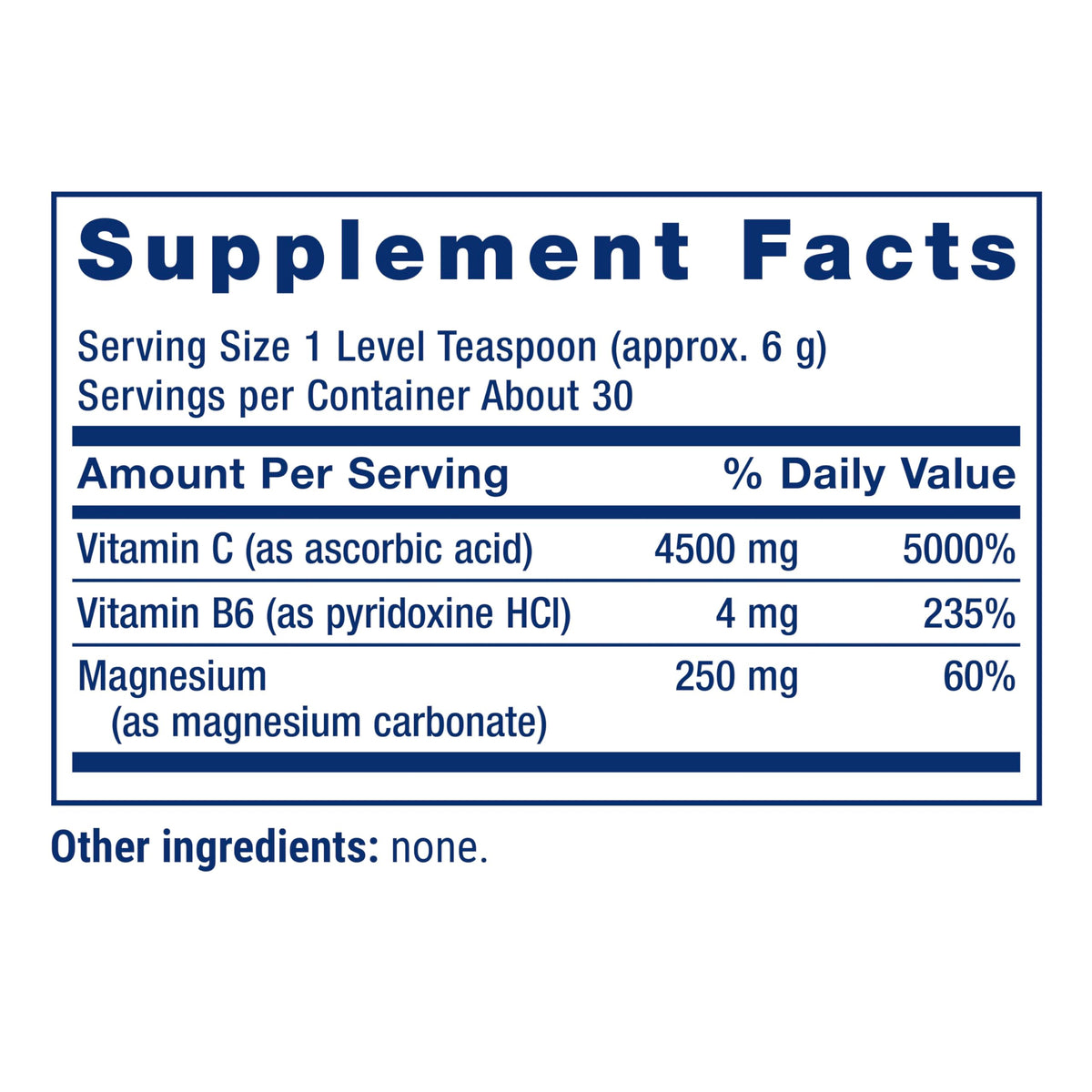 Crystals de Vitamine C et Magnésium Life Extension 180g en poudre
