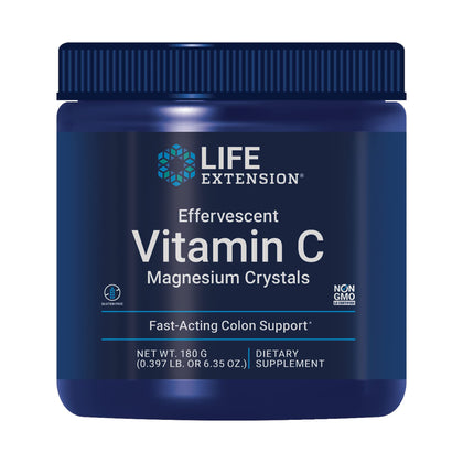 Crystals de Vitamine C et Magnésium Life Extension 180g vue avant