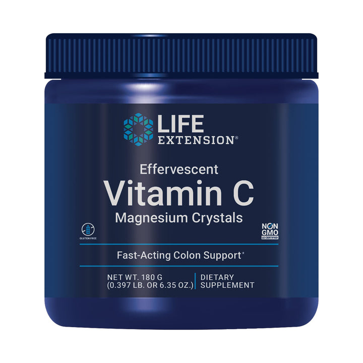 Crystals de Vitamine C et Magnésium Life Extension 180g vue avant