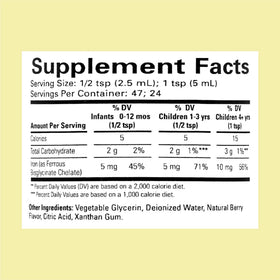 Cuillère avec Fer Liquide CHILDLIFE ESSENTIALS 10mg de fer