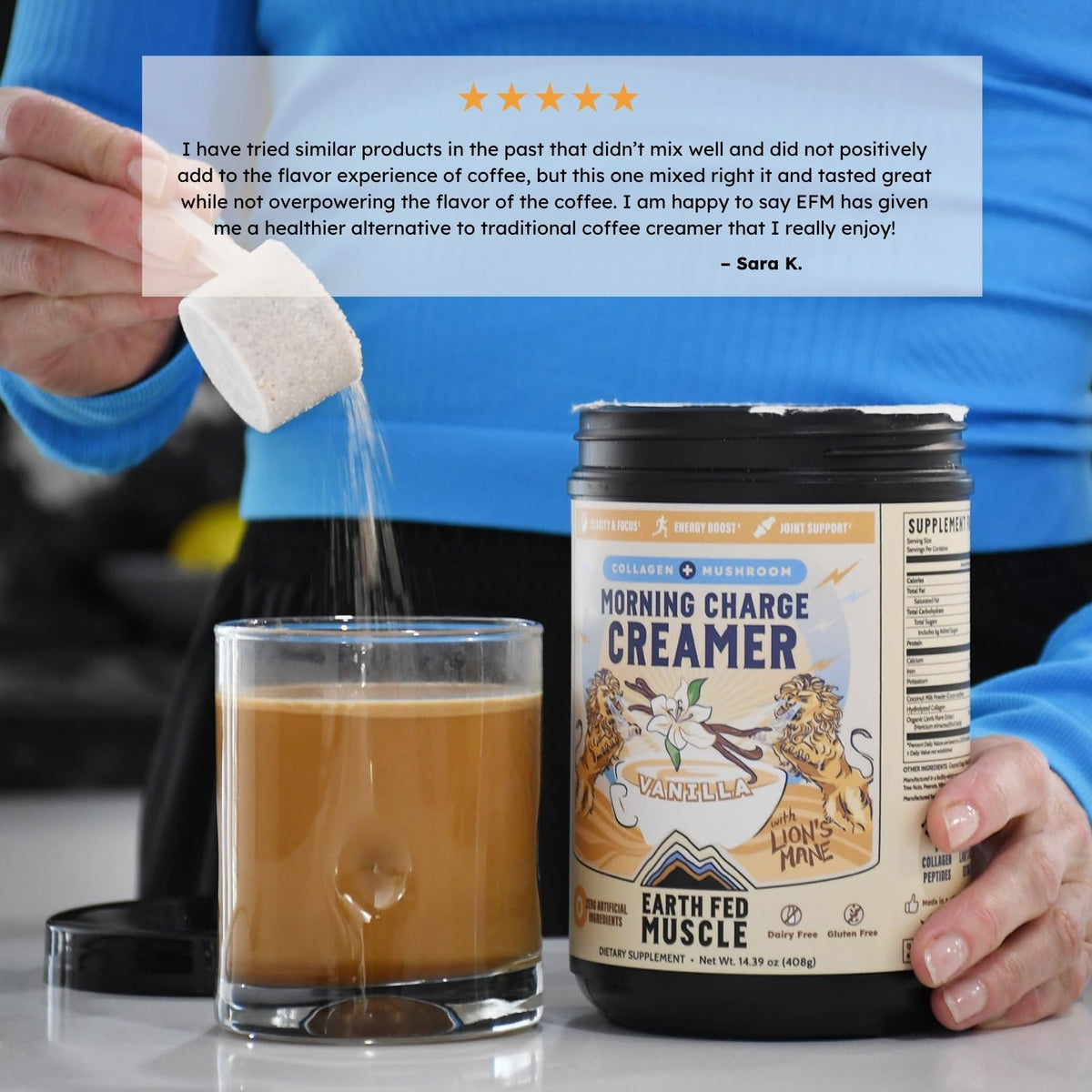 Cuillère de crème à café vanille Earth Fed Muscle