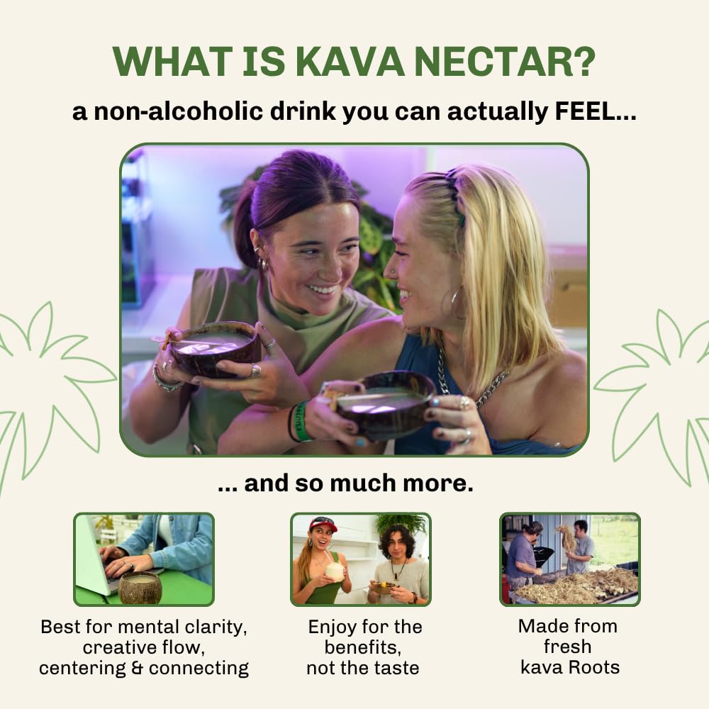 Cuillère de Kava Nectar sur un fond naturel
