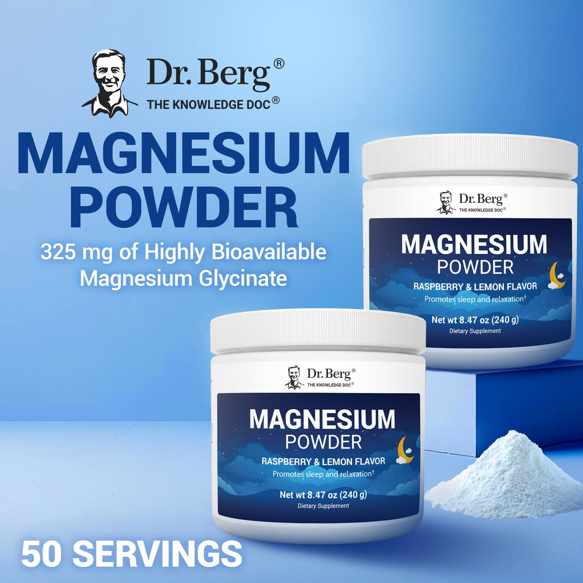 Cuillère de poudre de magnésium glycinate Dr. Berg