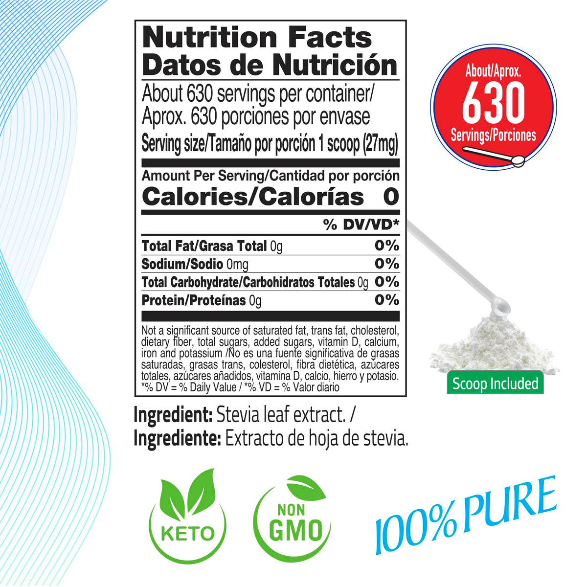 Cuillère de poudre de Stevia BSL BSWEETBNATURAL