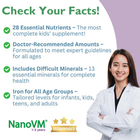 Cuillère de poudre de vitamines NanoVM pour enfants
