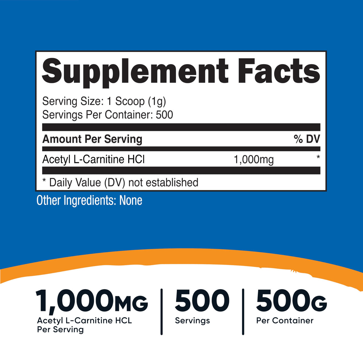 Cuillère incluse avec la poudre d'acétyl L-carnitine Nutricost