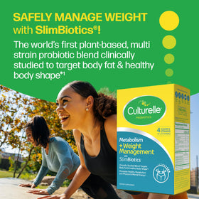 Culturelle Complément Alimentaire SlimBiotics capsules avec un verre d'eau