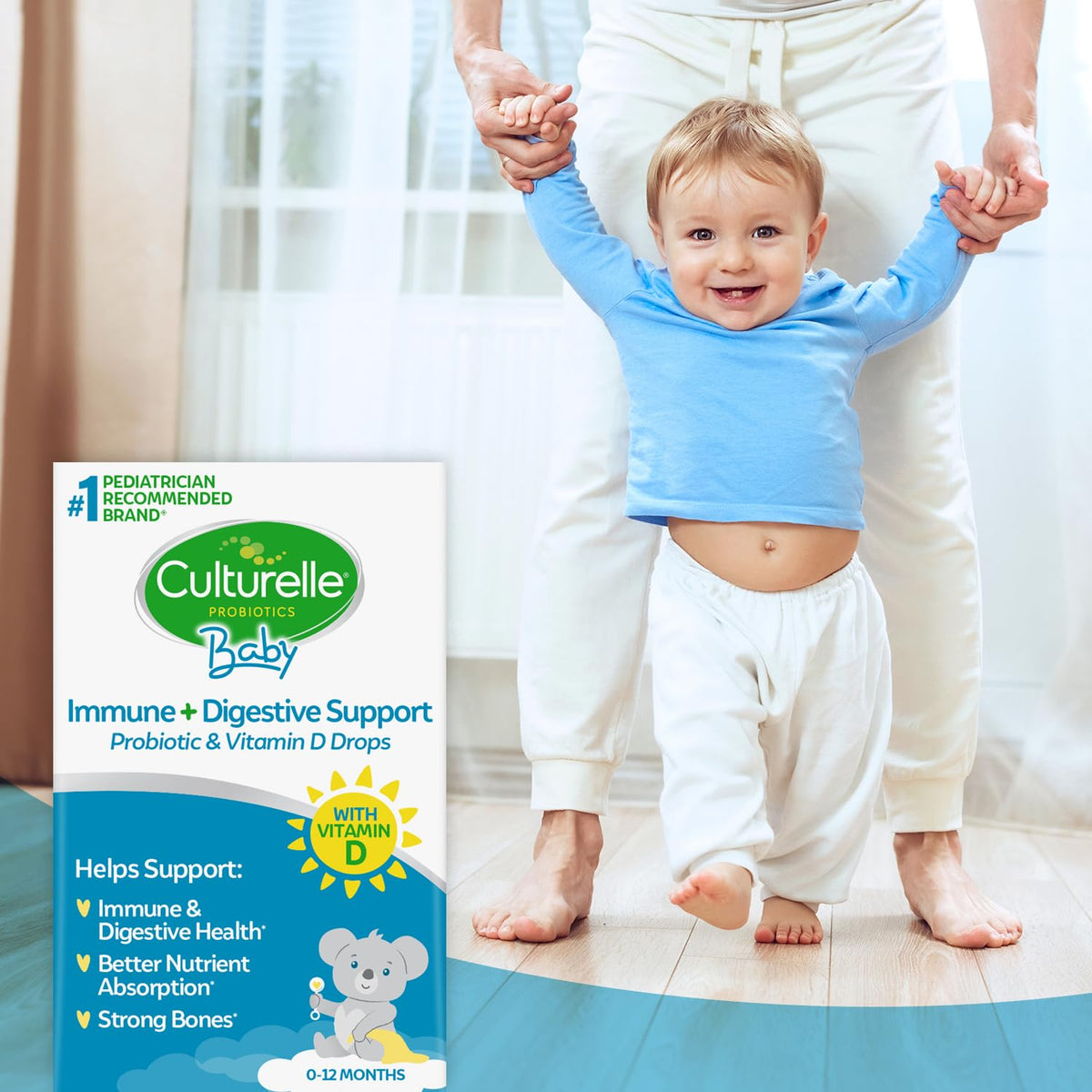 Culturelle Gouttes Probiotiques Bébé 9ml arrière du flacon