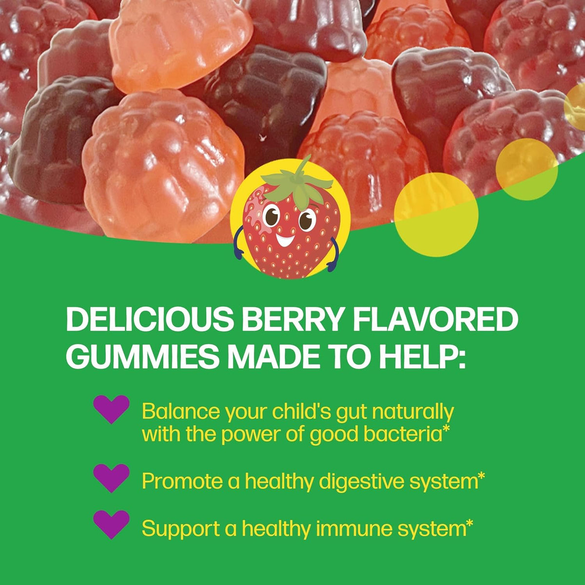 Culturelle Gummies Probiotiques + Fibres Végétales 60 Gummies avec une main