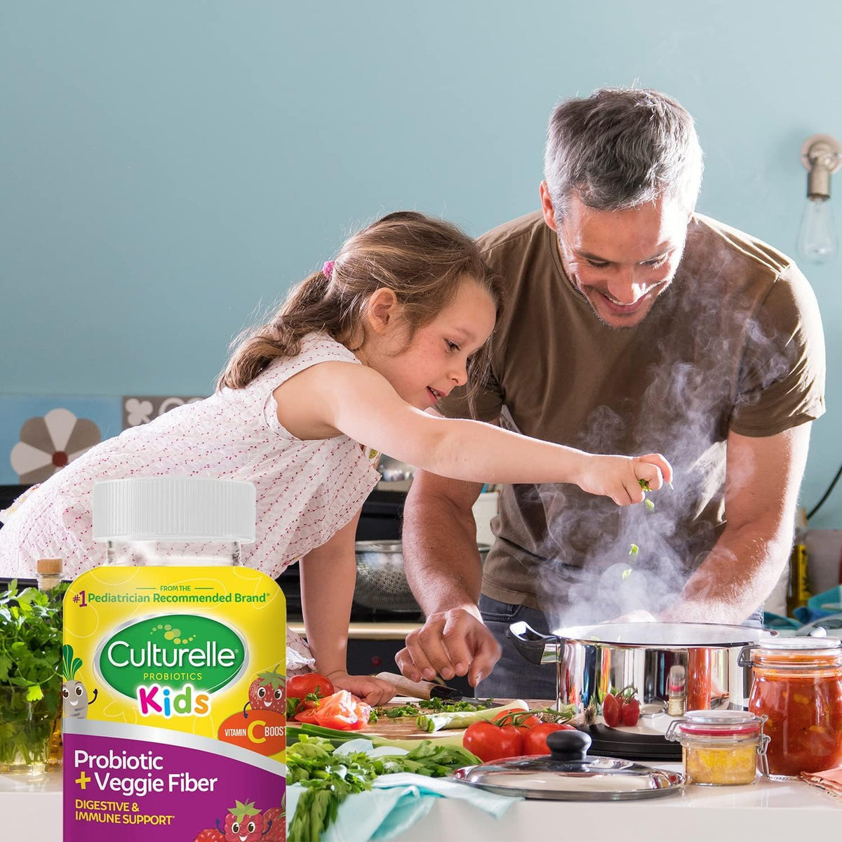 Culturelle Gummies Probiotiques + Fibres Végétales 60 Gummies dans un bol