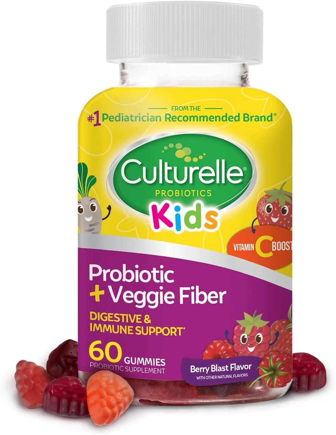 Culturelle Gummies Probiotiques + Fibres Végétales 60 Gummies pot avant