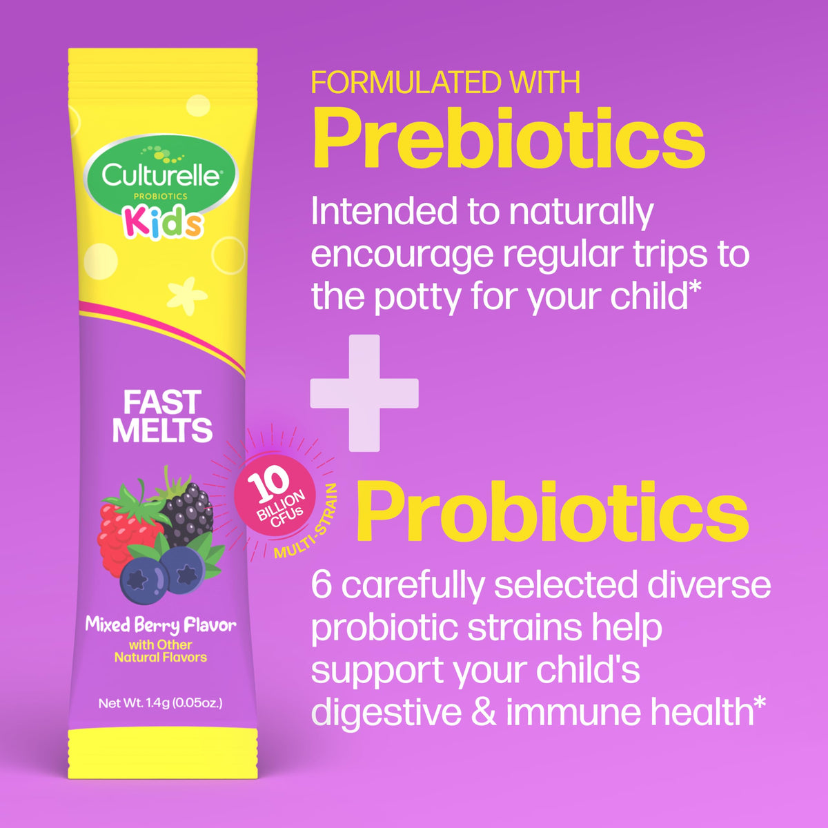 Culturelle Kids Probiotiques stick pack avec goût baie mixte