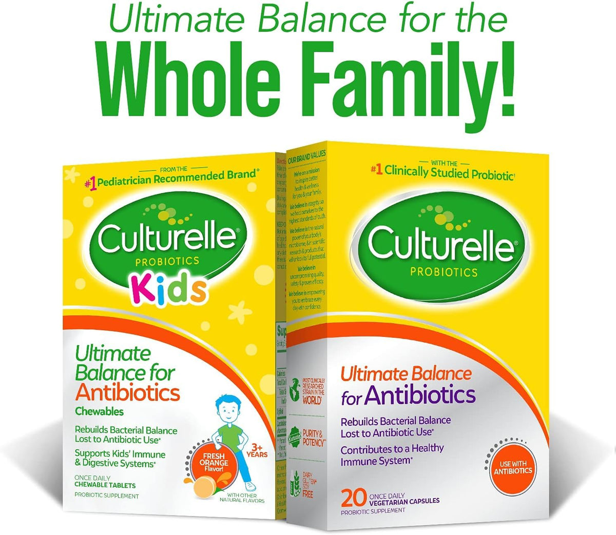 Culturelle Kids Ultimate Balance 20 Chewables avec d'autres produits