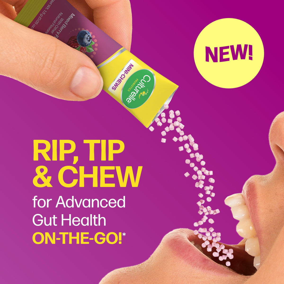 Culturelle Mini-Chews 3-en-1 en gros plan