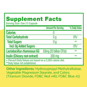 Culturelle Probiotique 20B CFU 30 Capsules - étiquette