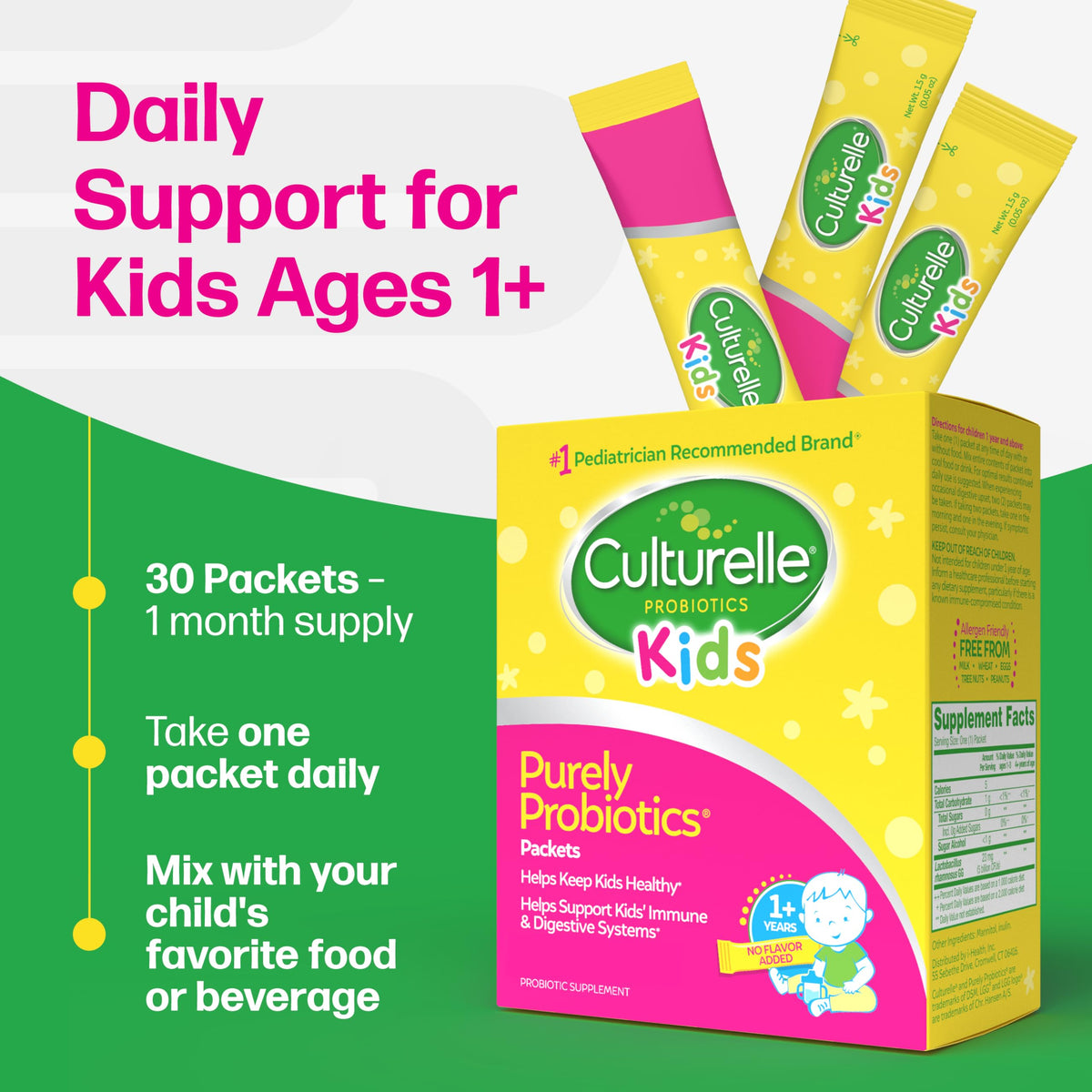 Culturelle Probiotiques, dosage quotidien recommandé, 1 enveloppe