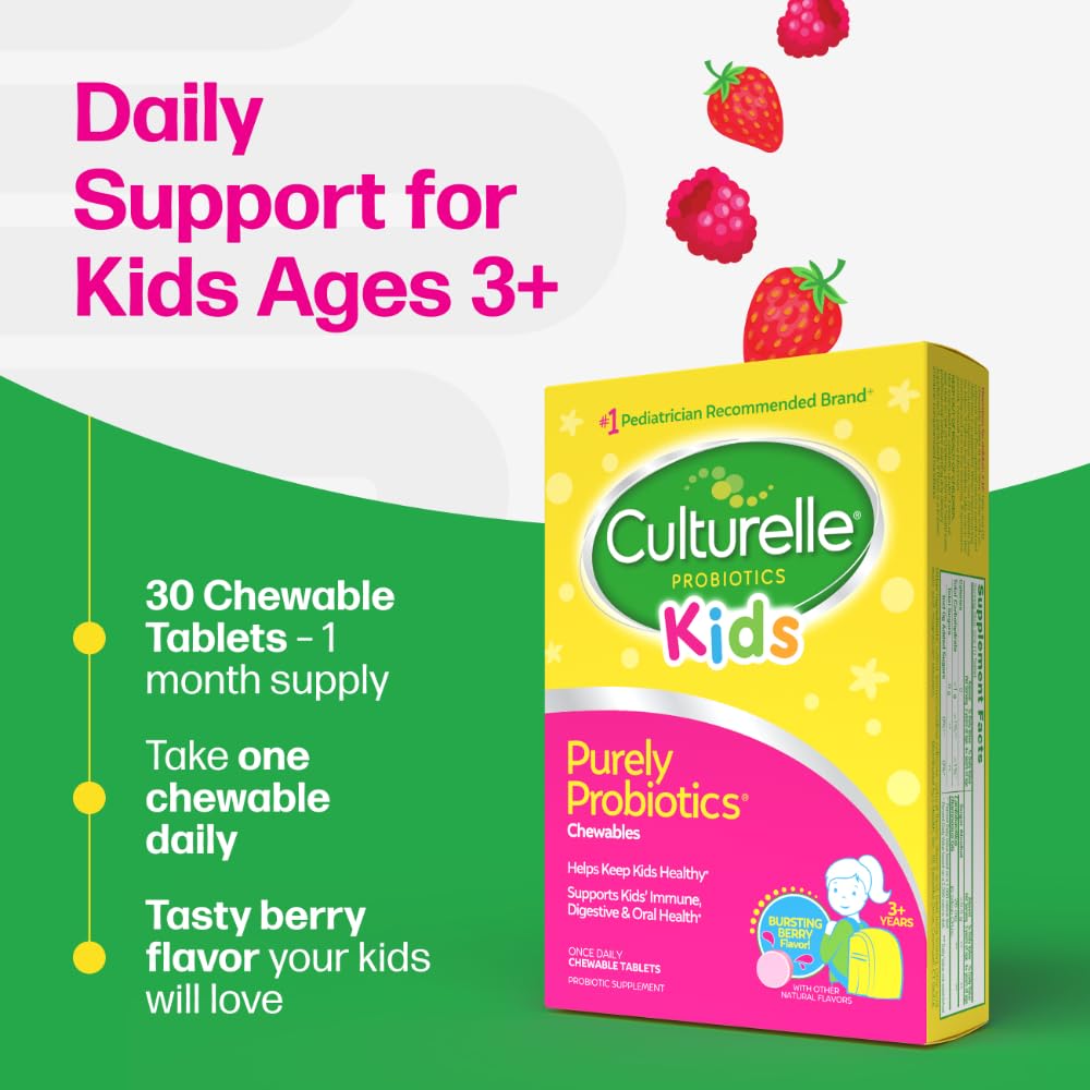 Culturelle Probiotiques Enfants, comprimés à mâcher dans un bol