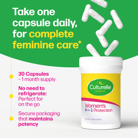 Culturelle Probiotiques Femmes 4-en-1 30 Capsules avec capsules à côté