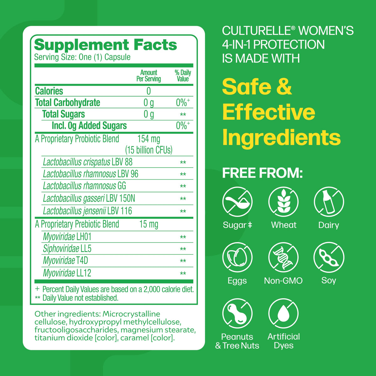 Culturelle Probiotiques Femmes 4-en-1 30 Capsules emballage