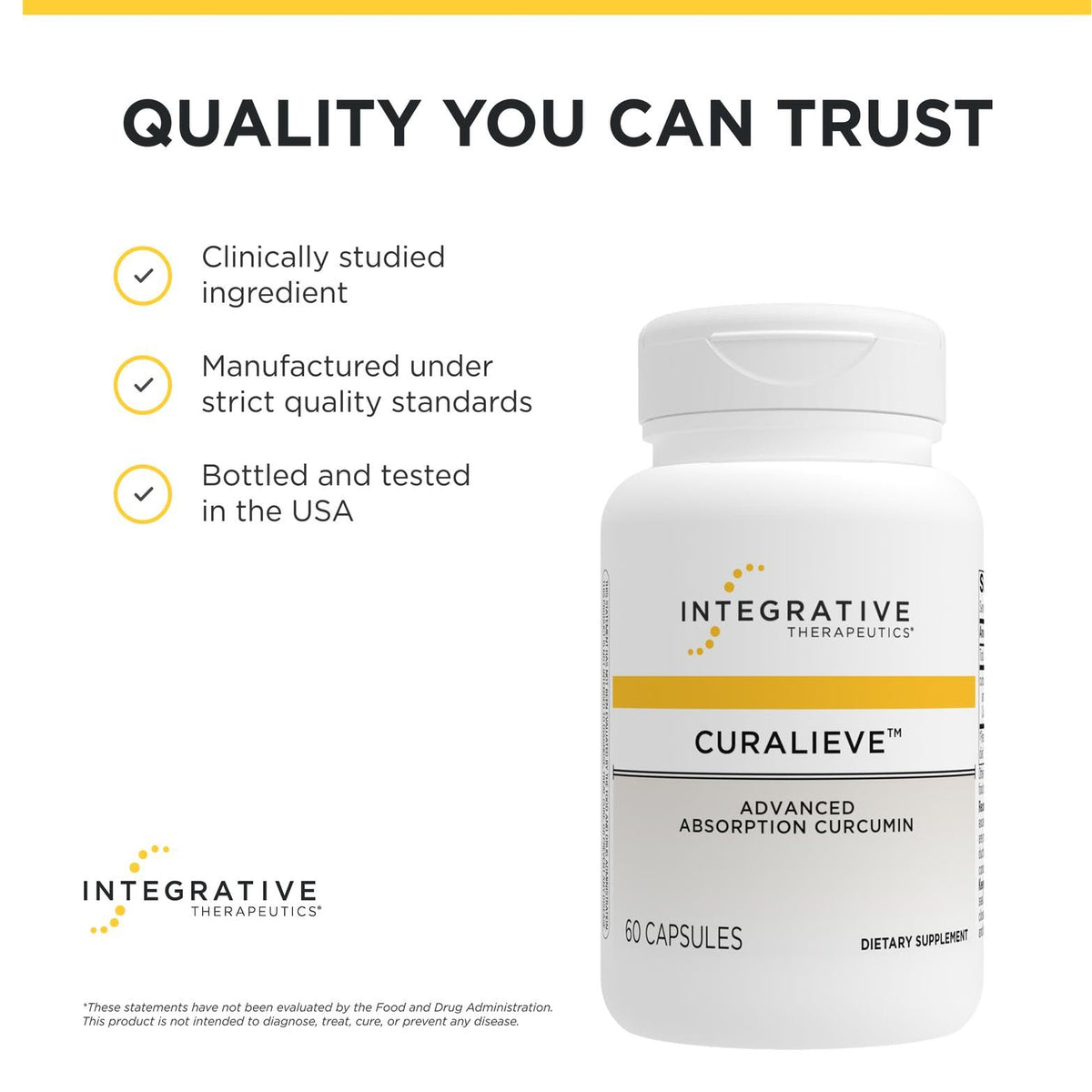 Curalieve d'Integrative Therapeutics avec capsules en gros plan