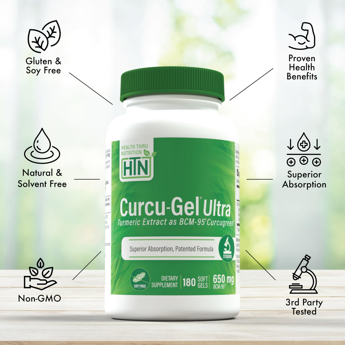 Curcu-Gel 650mg BCM-95 flacon avec dosette